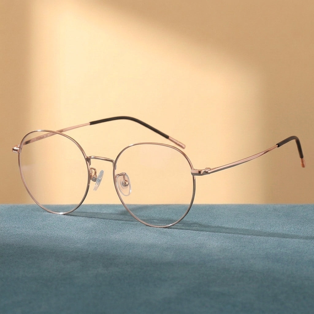 Bclear Unisex Full Rim Round Titanium Alloy Eyeglasses 86100 - C51