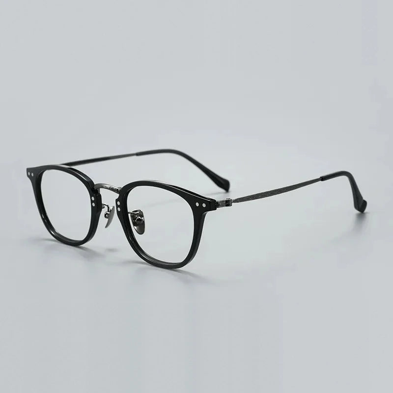 Bclear Unisex Full Rim Square Acetate Titanium Eyeglasses GG513F — view 2 | Bclear at FuzWeb