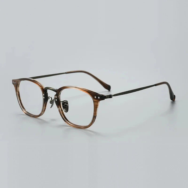 Bclear Unisex Full Rim Square Acetate Titanium Eyeglasses GG513F — view 1 | Bclear at FuzWeb