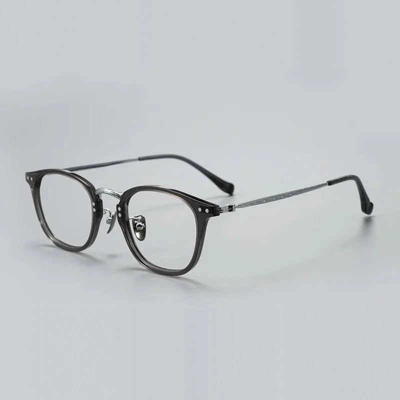 Bclear Unisex Full Rim Square Acetate Titanium Eyeglasses GG513F — view 3 | Bclear at FuzWeb
