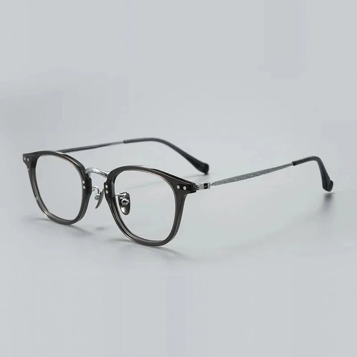 Bclear Unisex Full Rim Square Acetate Titanium Eyeglasses GG513F — view 3 | Bclear at FuzWeb