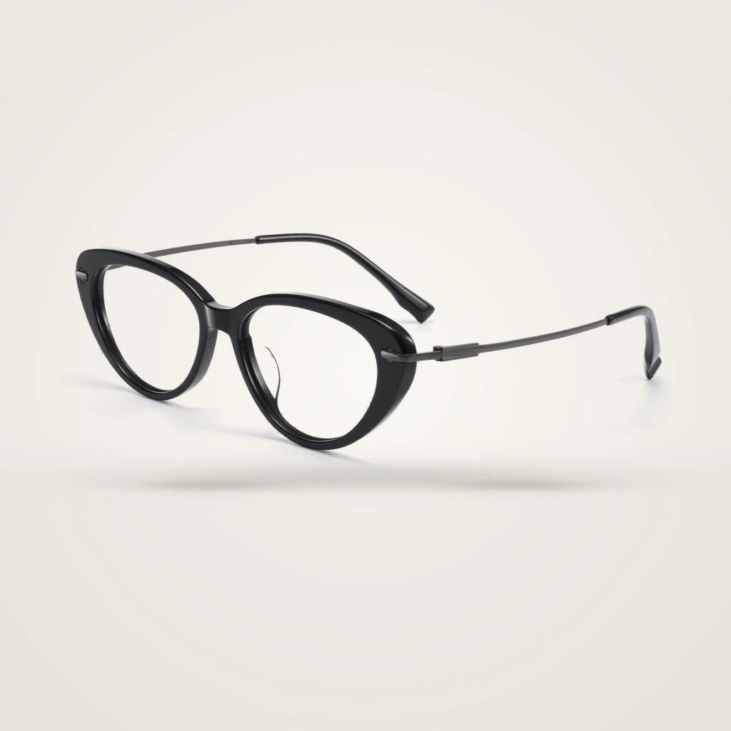 Bclear Unisex Full Rim Oval Acetate Titanium Eyeglasses GG567F — view 1 | Bclear at FuzWeb