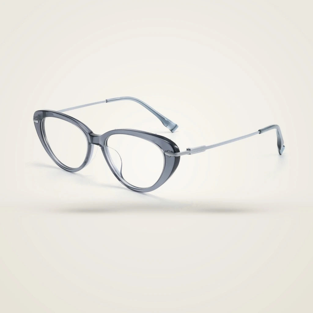 Bclear Unisex Full Rim Oval Acetate Titanium Eyeglasses GG567F — view 4 | Bclear at FuzWeb