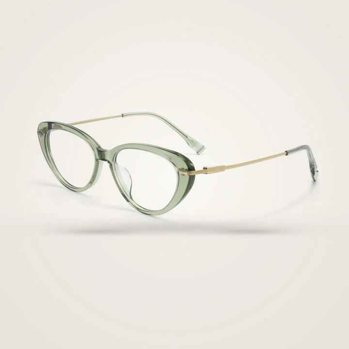 Bclear Unisex Full Rim Oval Acetate Titanium Eyeglasses GG567F — view 3 | Bclear at FuzWeb