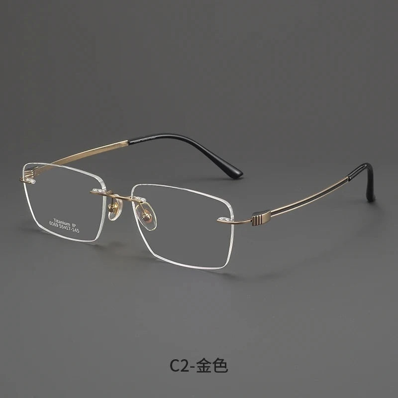 Bclear Men Rimless Square Titanium Eyeglasses MY-6069 - C 2