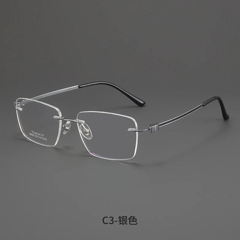 Bclear Men Rimless Square Titanium Eyeglasses MY-6069 - C 3