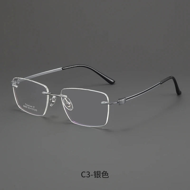 Bclear Men Rimless Square Titanium Eyeglasses MY-6069 - C 3