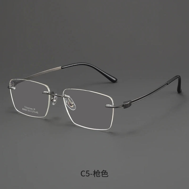 Bclear Men Rimless Square Titanium Eyeglasses MY-6069 - C 5