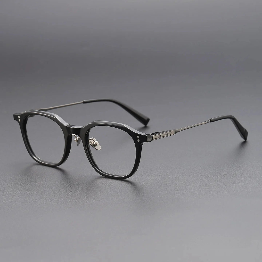 Bclear Unisex Full Rim Round Acetate Titanium Eyeglasses T06 — view 2 | Bclear at FuzWeb