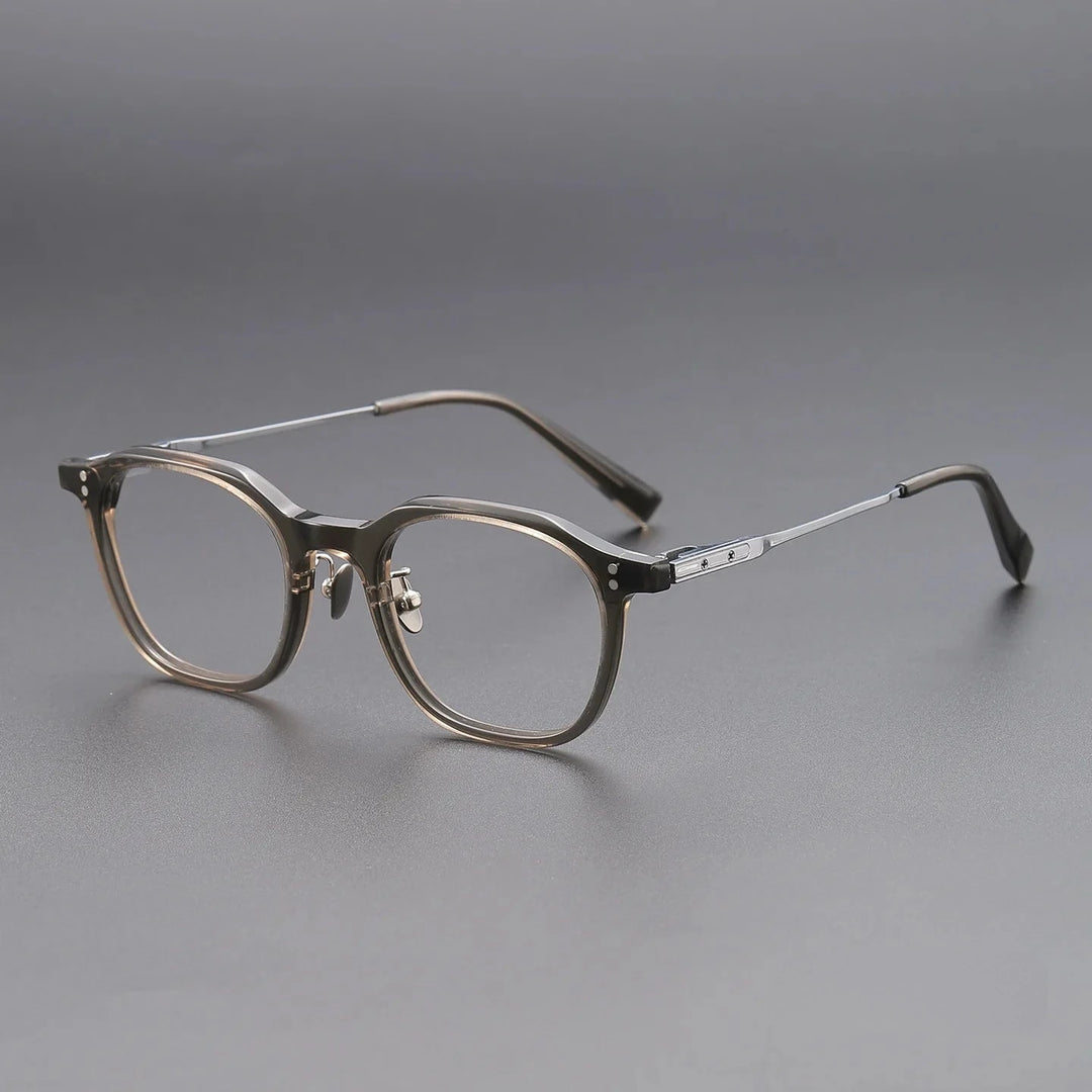 Bclear Unisex Full Rim Round Acetate Titanium Eyeglasses T06 — view 1 | Bclear at FuzWeb