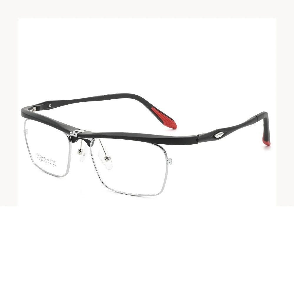 Bclear Unisex Full Rim Rectangle ULTEM Sports Eyeglasses BSF-Z189C - Gray