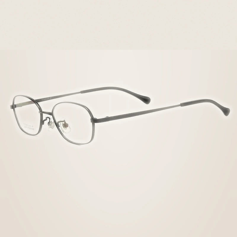 Bclear Unisex Full Rim Small Oval Titanium Frame Eyeglasses Lb5337 - Black