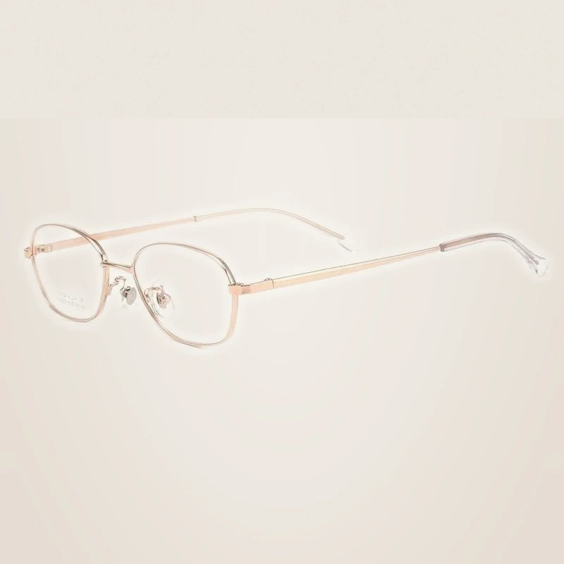 Bclear Unisex Full Rim Small Oval Titanium Frame Eyeglasses Lb5337 - Rose gold