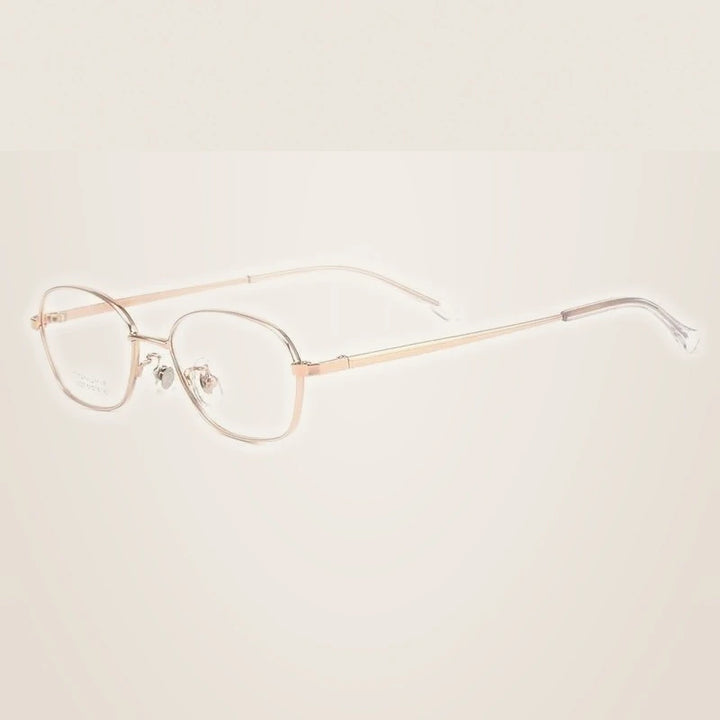 Bclear Unisex Full Rim Small Oval Titanium Frame Eyeglasses Lb5337 - Rose gold