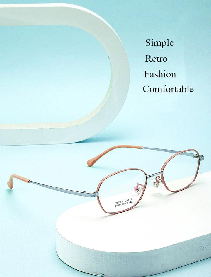 Bclear Unisex Full Rim Small Oval Titanium Frame Eyeglasses Lb5337 - Size Chart