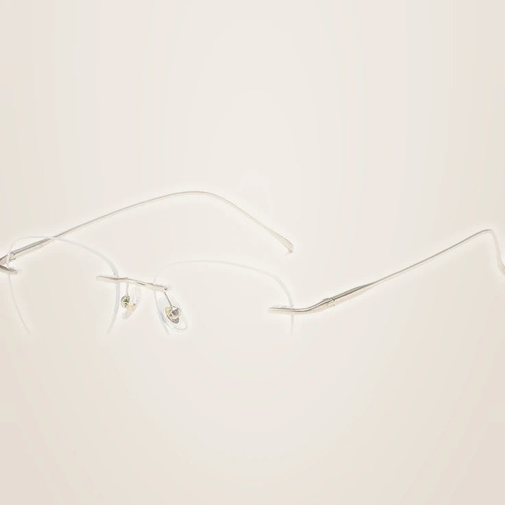 Bclear Unisex Rimless Flat Top Oval Titanium Eyeglasses 892553 - c 11