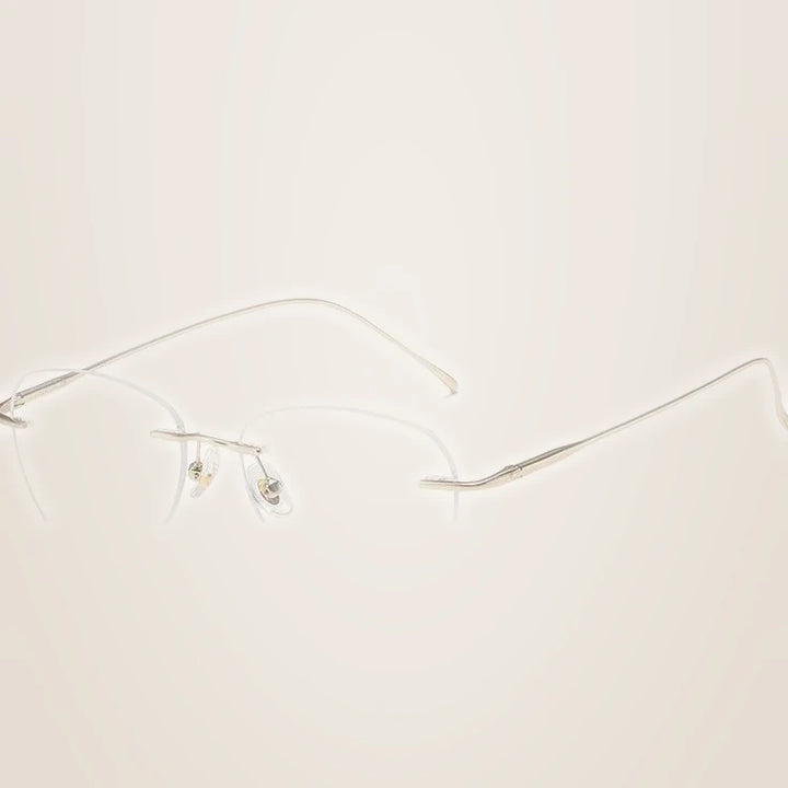 Bclear Unisex Rimless Flat Top Oval Titanium Eyeglasses 892553 - c 11