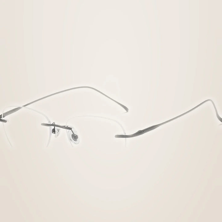 Bclear Unisex Rimless Flat Top Oval Titanium Eyeglasses 892553 - c 2