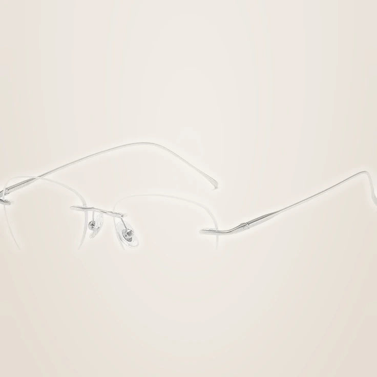 Bclear Unisex Rimless Flat Top Oval Titanium Eyeglasses 892553 - c 31