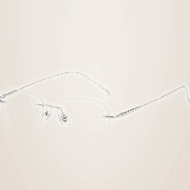 Bclear Unisex Rimless Flat Top Oval Titanium Eyeglasses 892553 - c 31