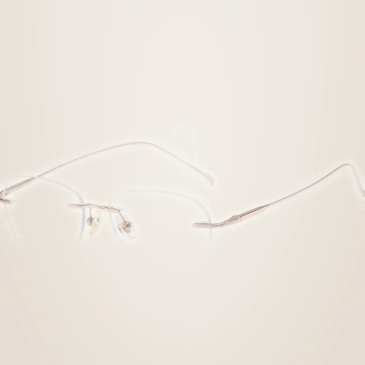 Bclear Unisex Rimless Flat Top Oval Titanium Eyeglasses 892553 - c 51