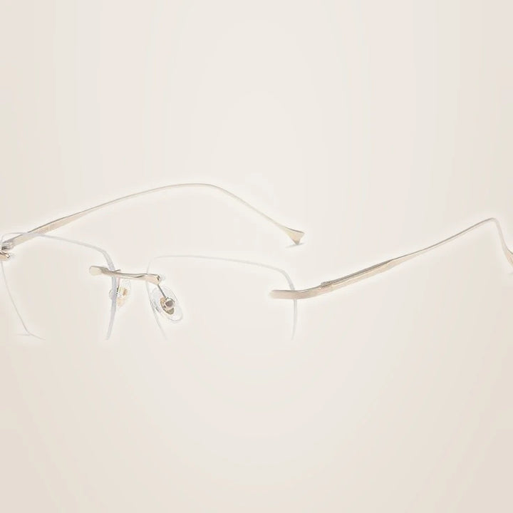 Bclear Unisex Rimless Flat Top Polygon Titanium Eyeglasses 696908 - c 11