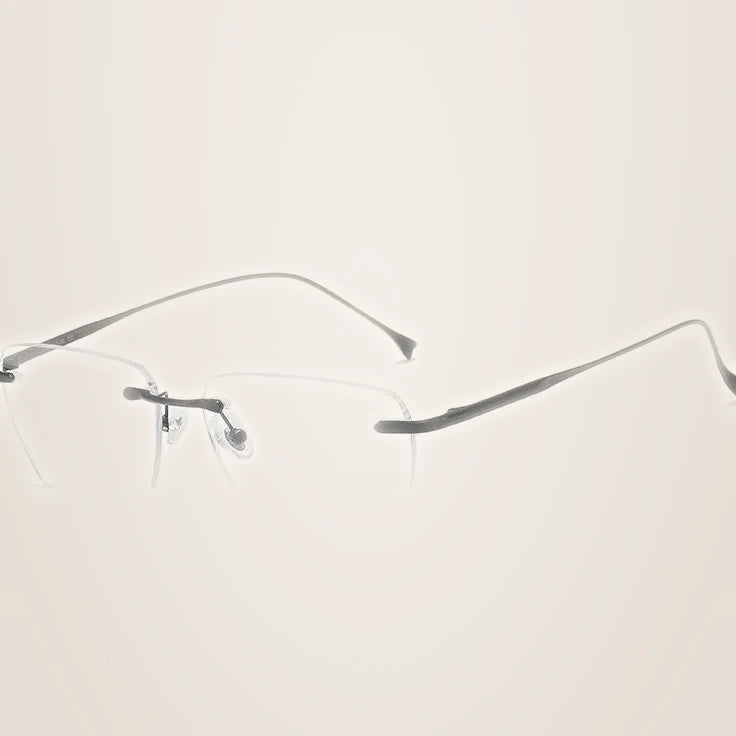Bclear Unisex Rimless Flat Top Polygon Titanium Eyeglasses 696908 - c 2