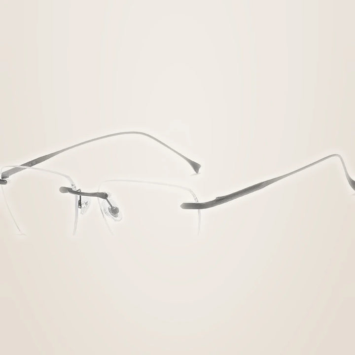 Bclear Unisex Rimless Flat Top Polygon Titanium Eyeglasses 696908 - c 2