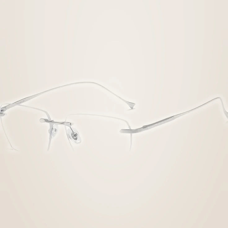 Bclear Unisex Rimless Flat Top Polygon Titanium Eyeglasses 696908 - c 31