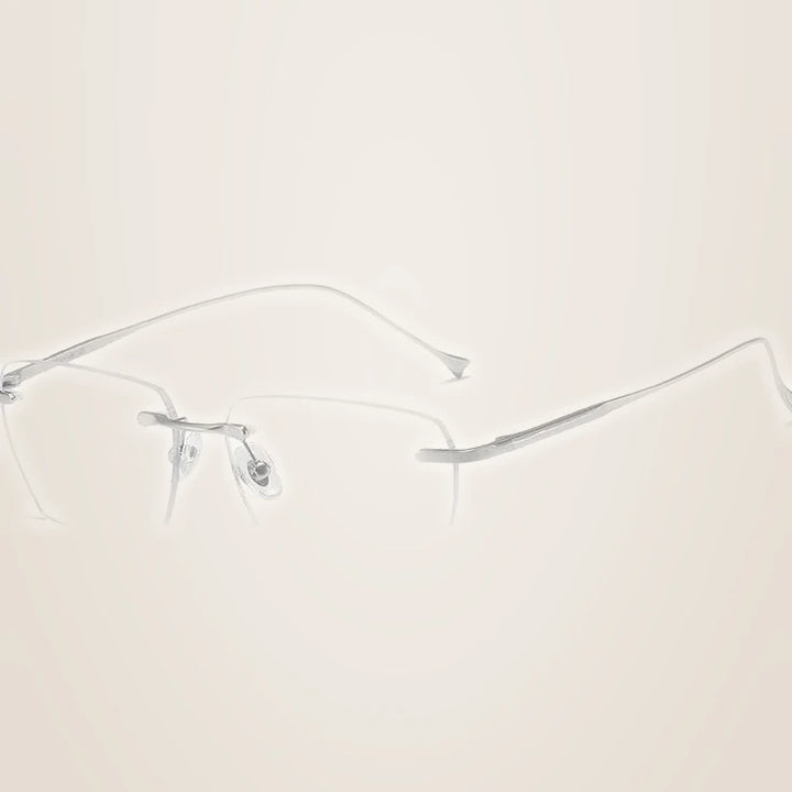 Bclear Unisex Rimless Flat Top Polygon Titanium Eyeglasses 696908 - c 31