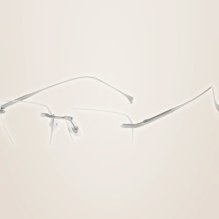 Bclear Unisex Rimless Flat Top Polygon Titanium Eyeglasses 696908 - c 41