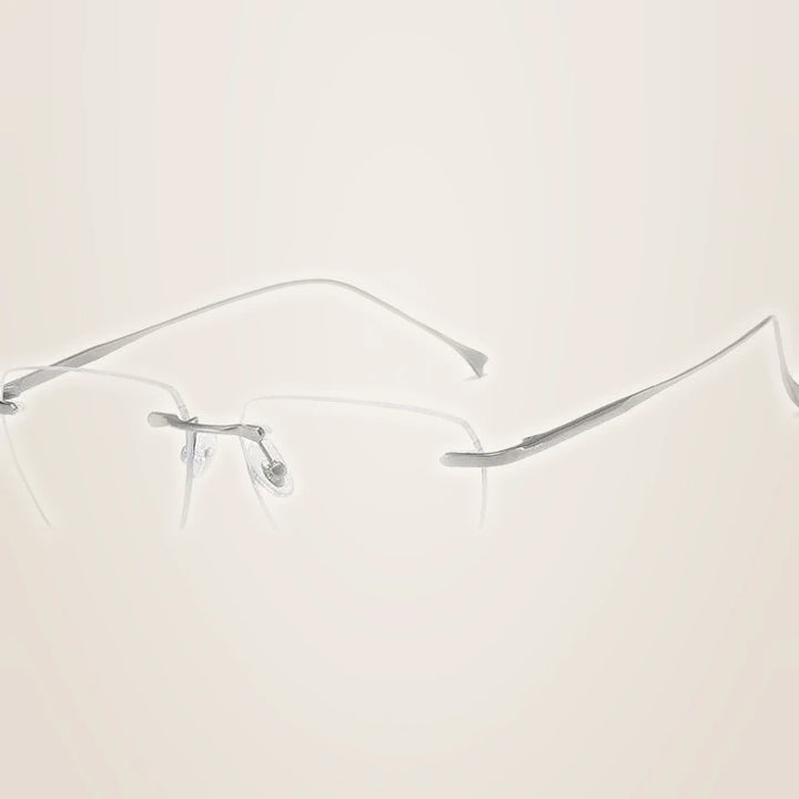 Bclear Unisex Rimless Flat Top Polygon Titanium Eyeglasses 696908 - c 41