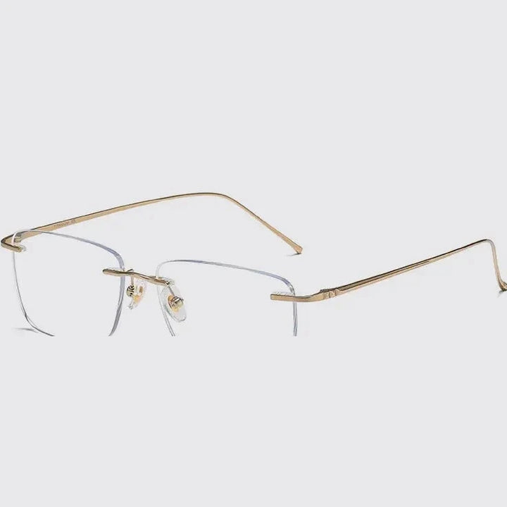 Bclear Unisex Rimless Polygon Square Titanium Eyeglasses 694547 - c 11
