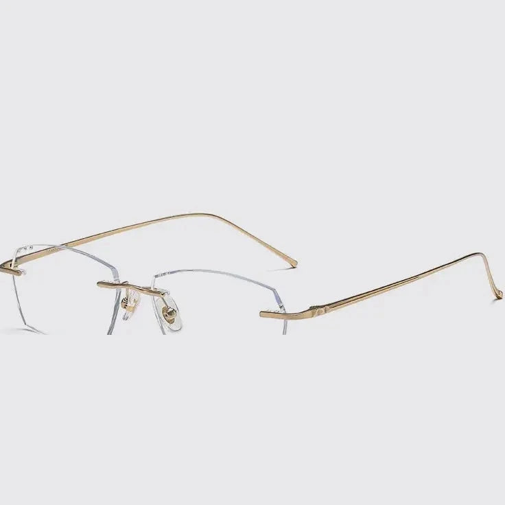 Bclear Unisex Rimless Polygon Square Titanium Eyeglasses 694528 - C 11