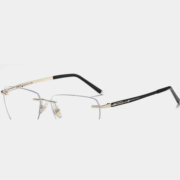 Bclear Unisex Rimless Polygon Square Titanium Eyeglasses 664108 - C 11