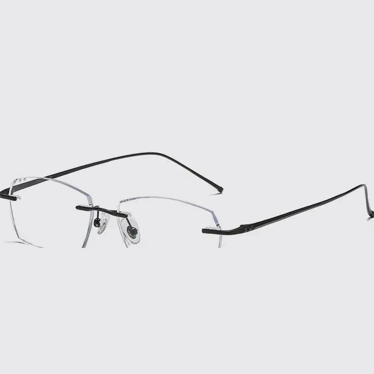 Bclear Unisex Rimless Polygon Square Titanium Eyeglasses 694528 - C 2