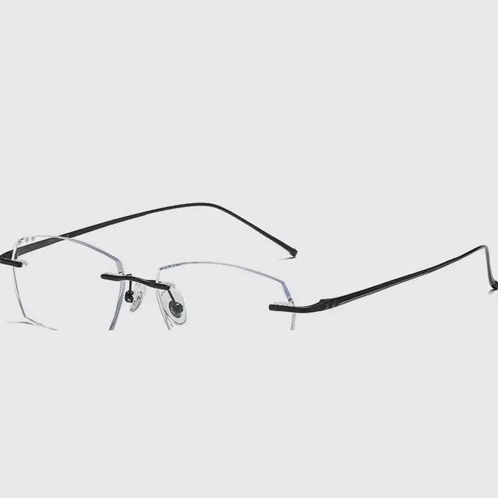 Bclear Unisex Rimless Polygon Square Titanium Eyeglasses 694528 - C 2