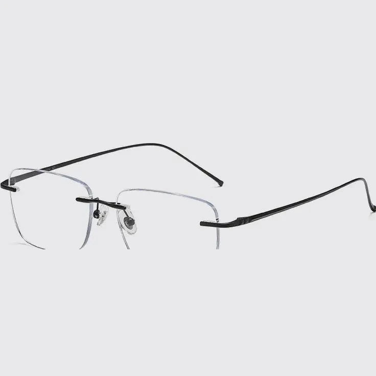 Bclear Unisex Rimless Polygon Square Titanium Eyeglasses 694547 - c 2