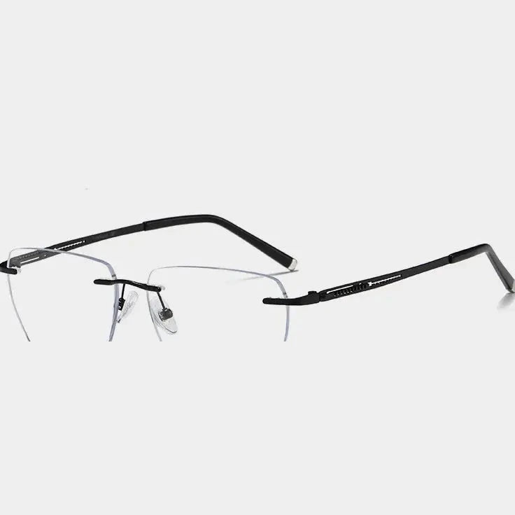 Bclear Unisex Rimless Polygon Square Titanium Eyeglasses 664108 - C 2