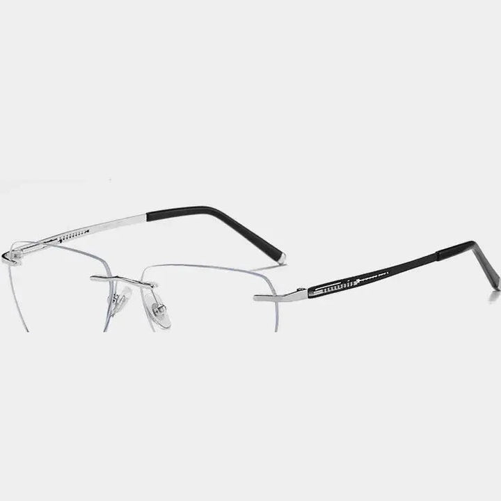 Bclear Unisex Rimless Polygon Square Titanium Eyeglasses 664108 - C 31