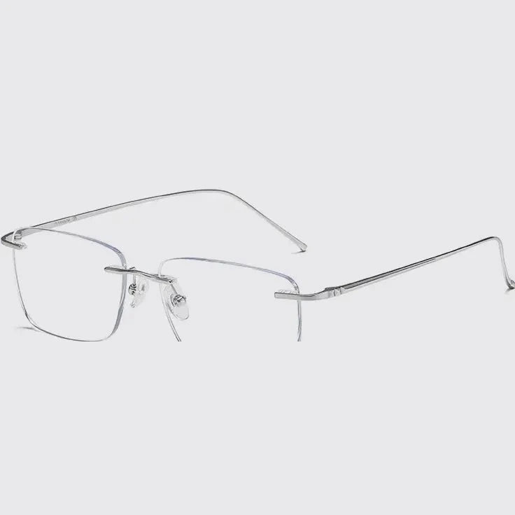 Bclear Unisex Rimless Polygon Square Titanium Eyeglasses 694547 - c 31