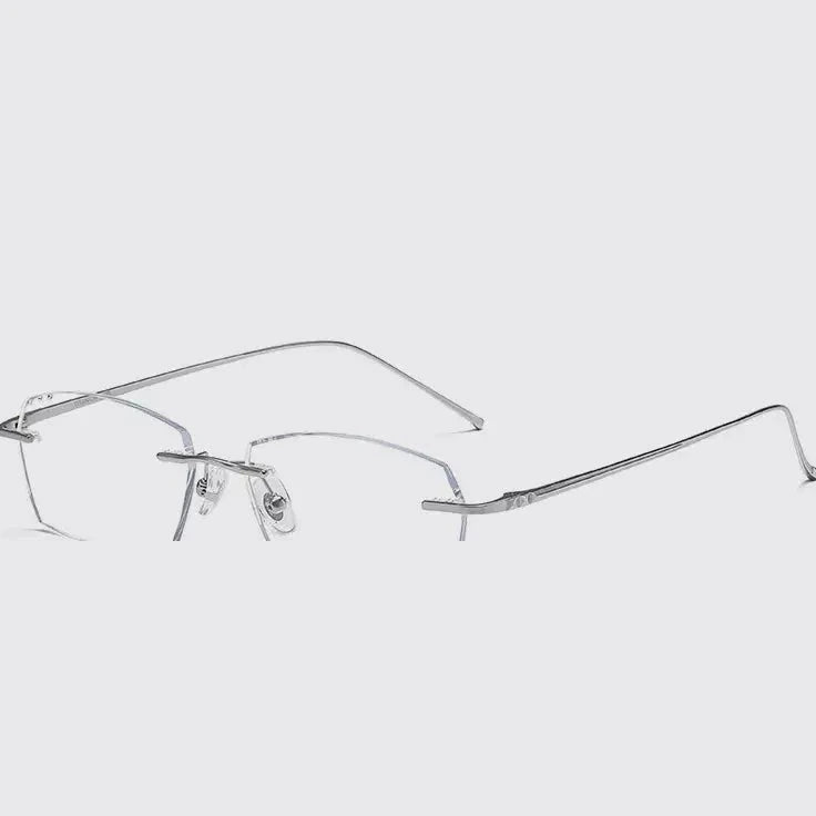Bclear Unisex Rimless Polygon Square Titanium Eyeglasses 694528 - C 31