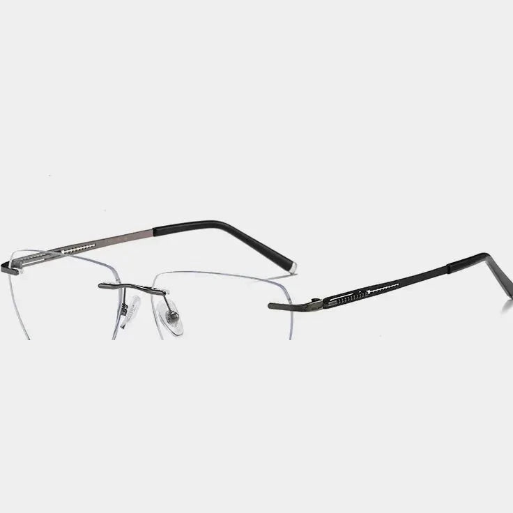 Bclear Unisex Rimless Polygon Square Titanium Eyeglasses 664108 - C 41