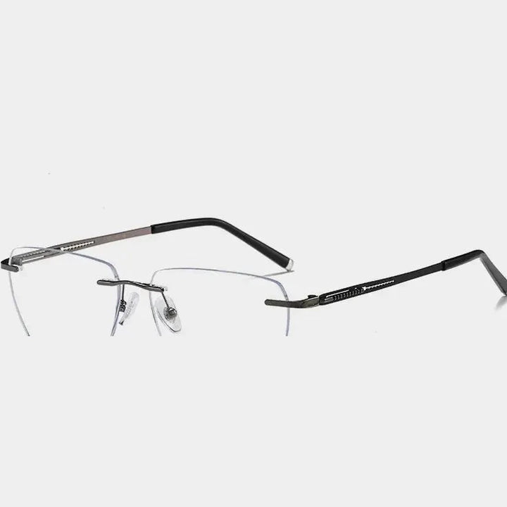 Bclear Unisex Rimless Polygon Square Titanium Eyeglasses 664108 - C 41
