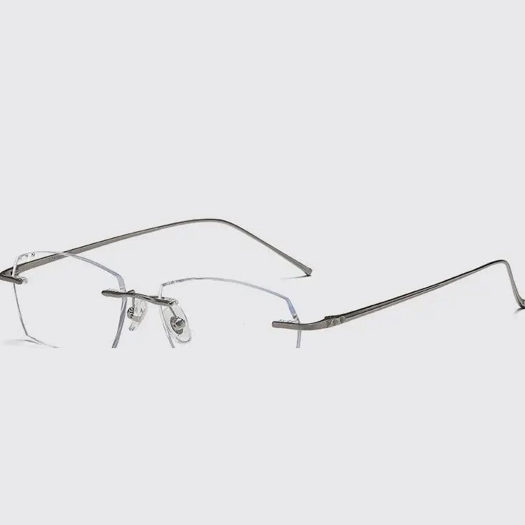 Bclear Unisex Rimless Polygon Square Titanium Eyeglasses 694528 - C 41
