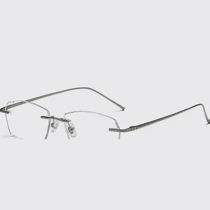 Bclear Unisex Rimless Polygon Square Titanium Eyeglasses 694528 - C 41