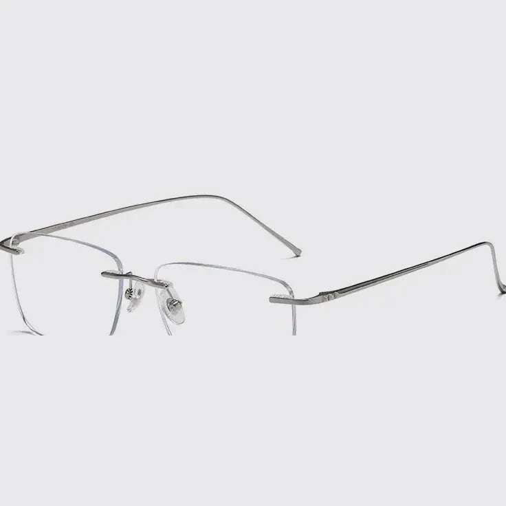 Bclear Unisex Rimless Polygon Square Titanium Eyeglasses 694547 - c 41