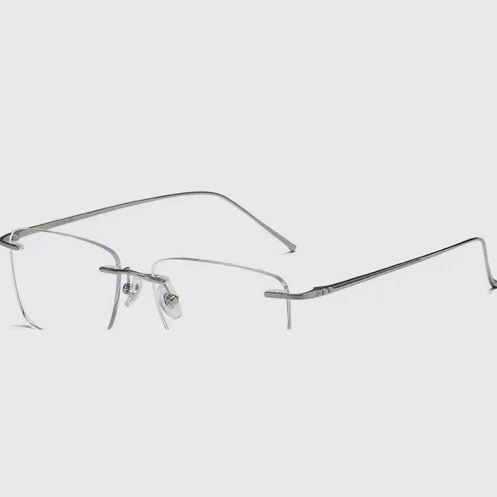 Bclear Unisex Rimless Polygon Square Titanium Eyeglasses 694547 - c 41