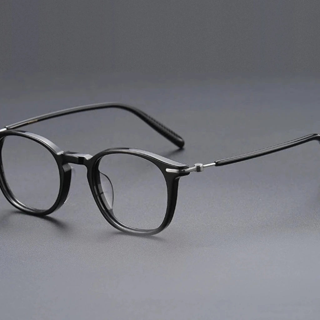 Bclear Unisex Full Rim Round Acetate Titanium Eyeglasses V-6005T — view 4 | Bclear at FuzWeb