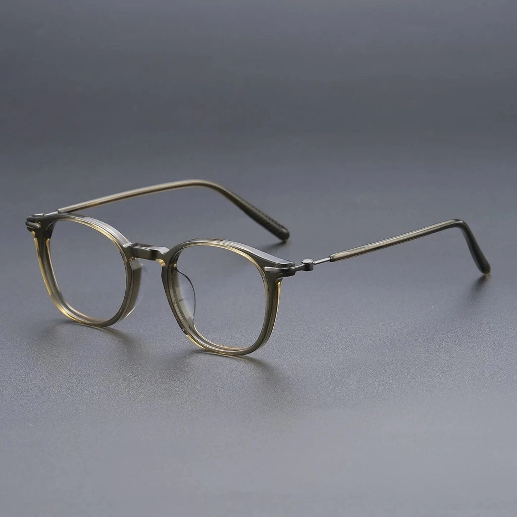Bclear Unisex Full Rim Round Acetate Titanium Eyeglasses V-6005T — view 3 | Bclear at FuzWeb
